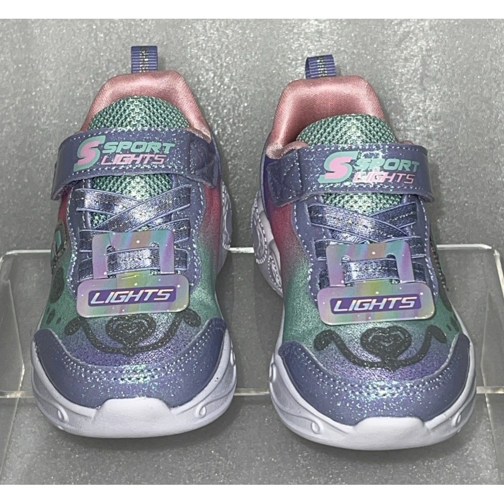 S Sport By Skechers Lucia Sneakers Light Up Stretch Laces Toddler Girls Size 5 - Picture 6 of 17